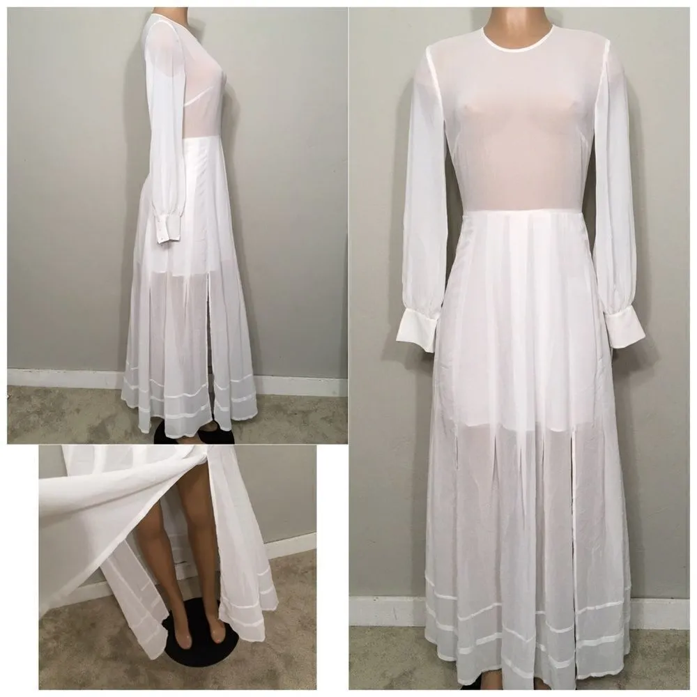 Beach Wedding!! Sheer split skirt dress. NWOT White Size undefined - Image 2
