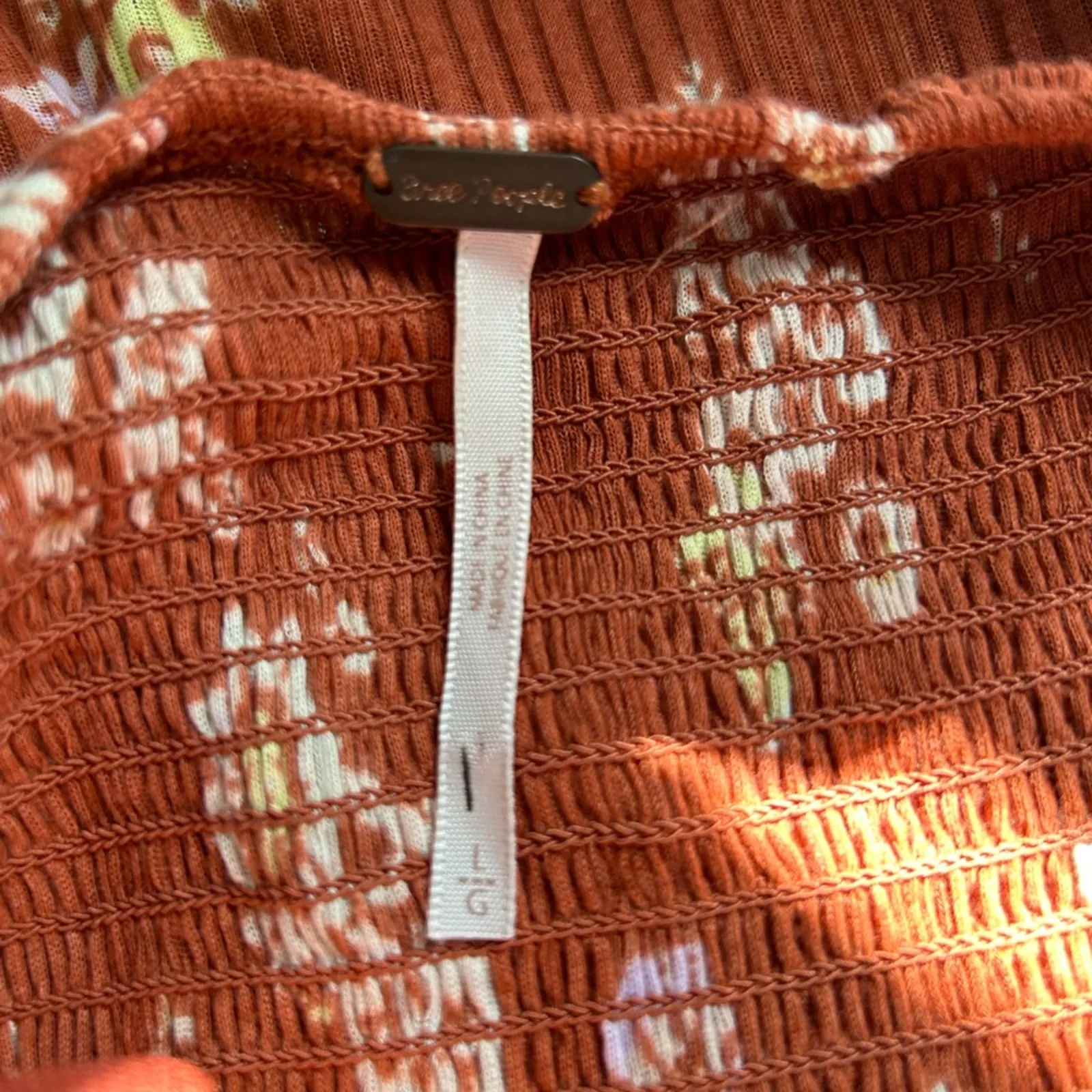 Free People Strapless Kitty Tube Tunic Dress Floral Split Hem Size L - Image 11