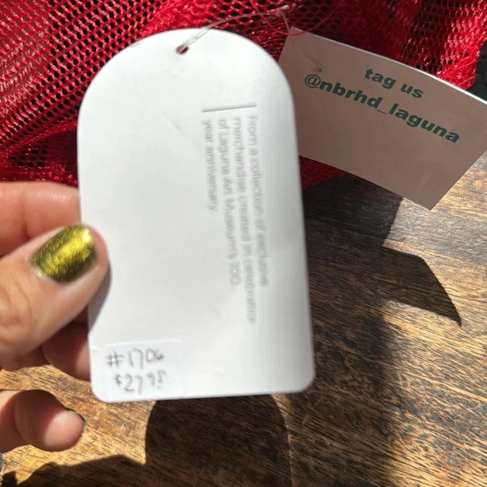 Artsy SnapBack hat from Laguna beach California museum of art brand new red - Image 6