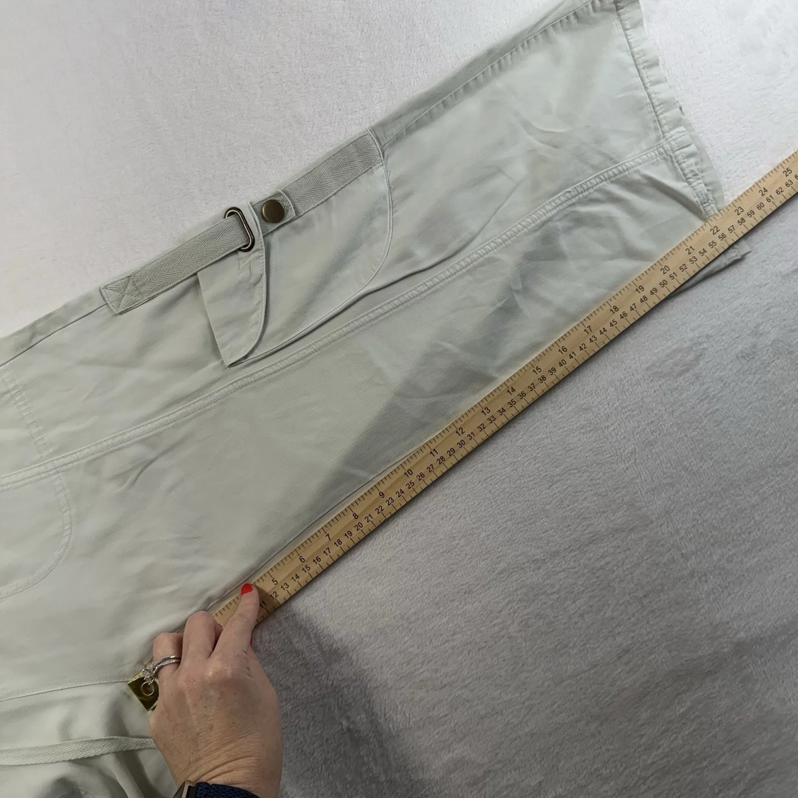 XCVI WEARABLES S Small Crop Cargo Pants Pull On Women’s Green Pockets Lagenlook - Image 9