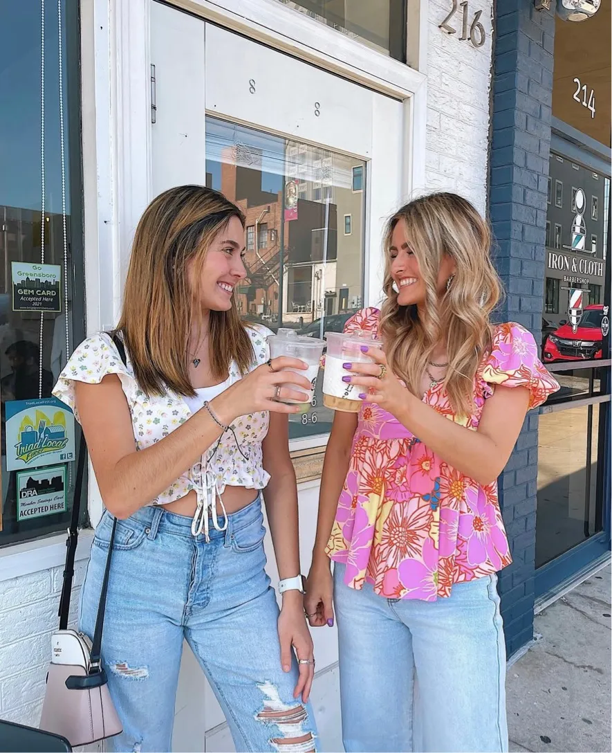 Colorful Floral Babydoll Top - Image 4