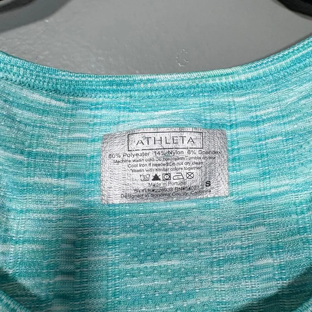 Athleta Blue Pure Ruched Wide Strap Activewear Tank Top - Small - Scoop Neck - Image 4