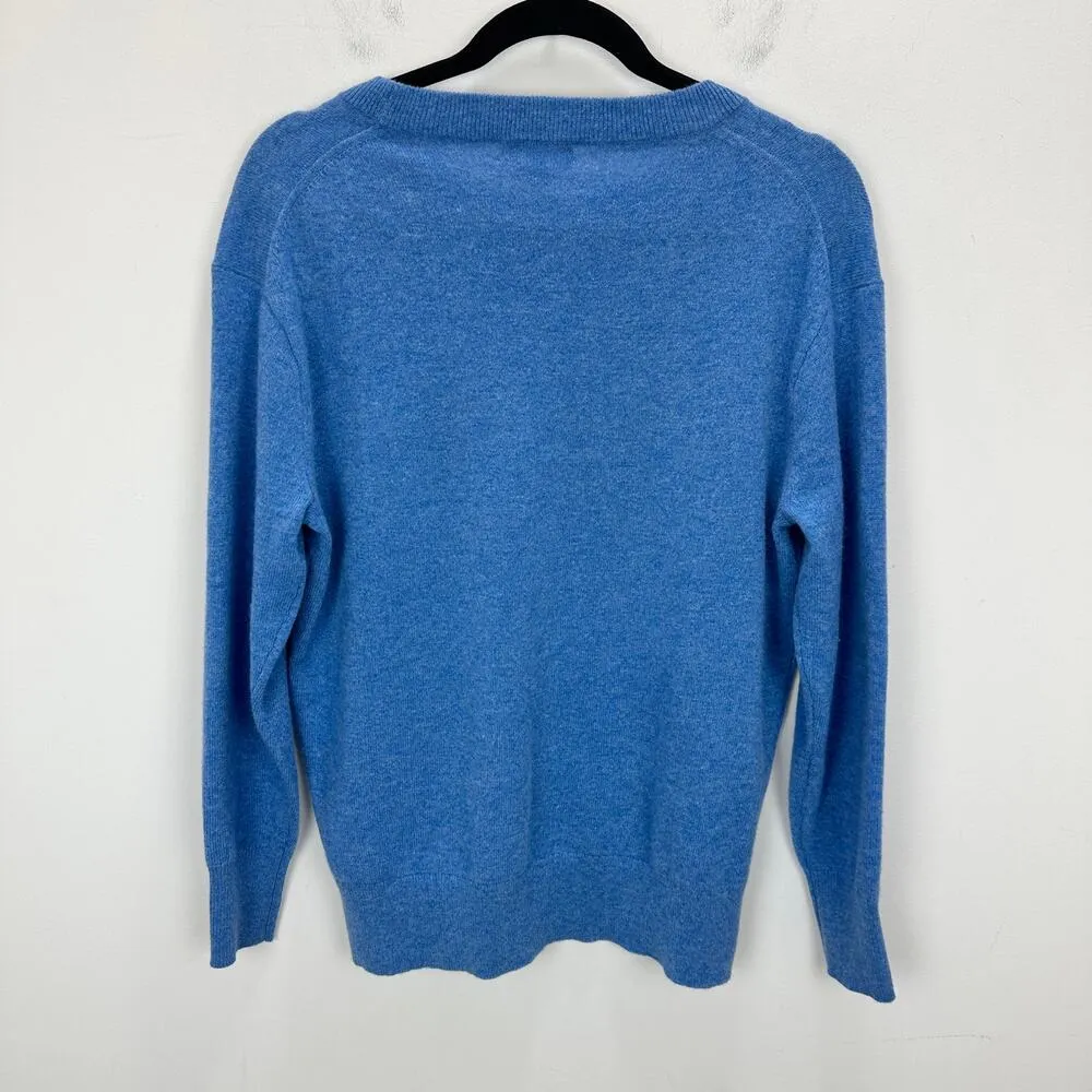 NEW J.Crew Cashmere Relaxed Crewneck Sweater Oversized Heather Twilight XXS - Image 10