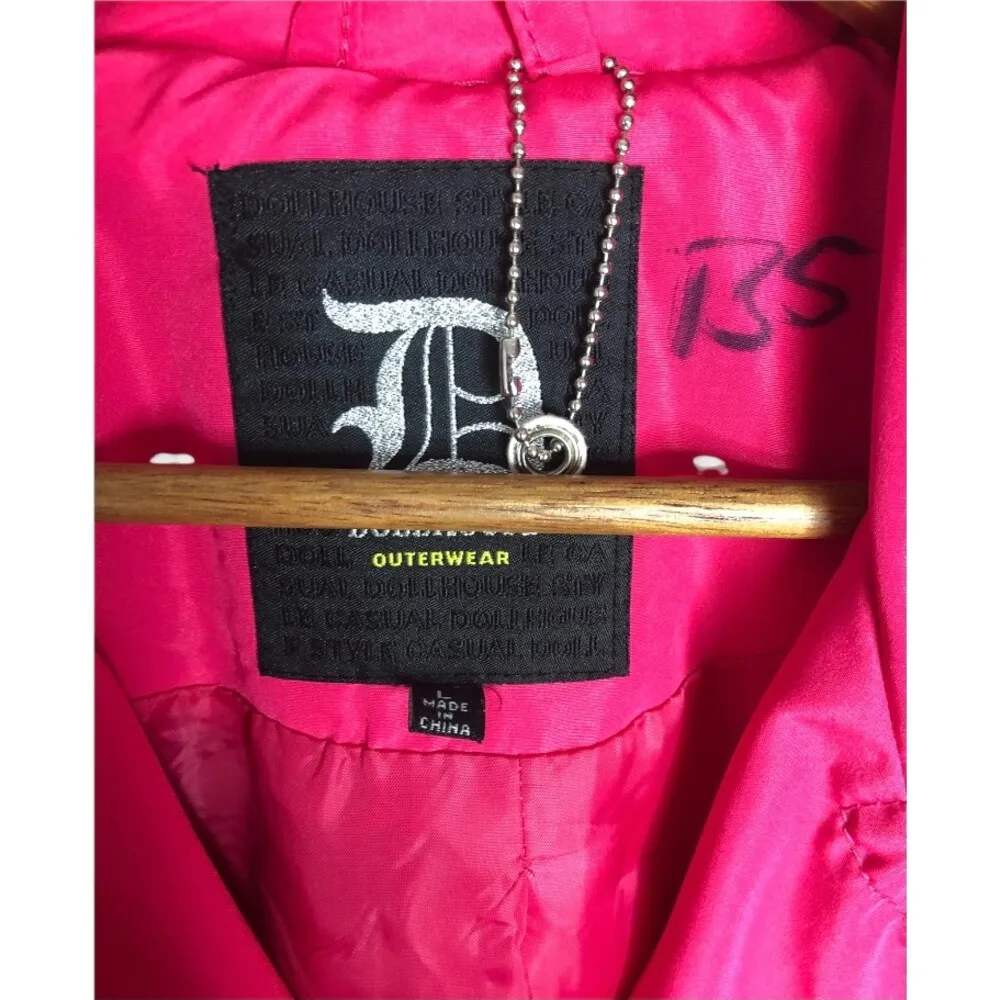 Dollhouse Outerwear Buttoned Belted Pink Trench Coat - Image 4