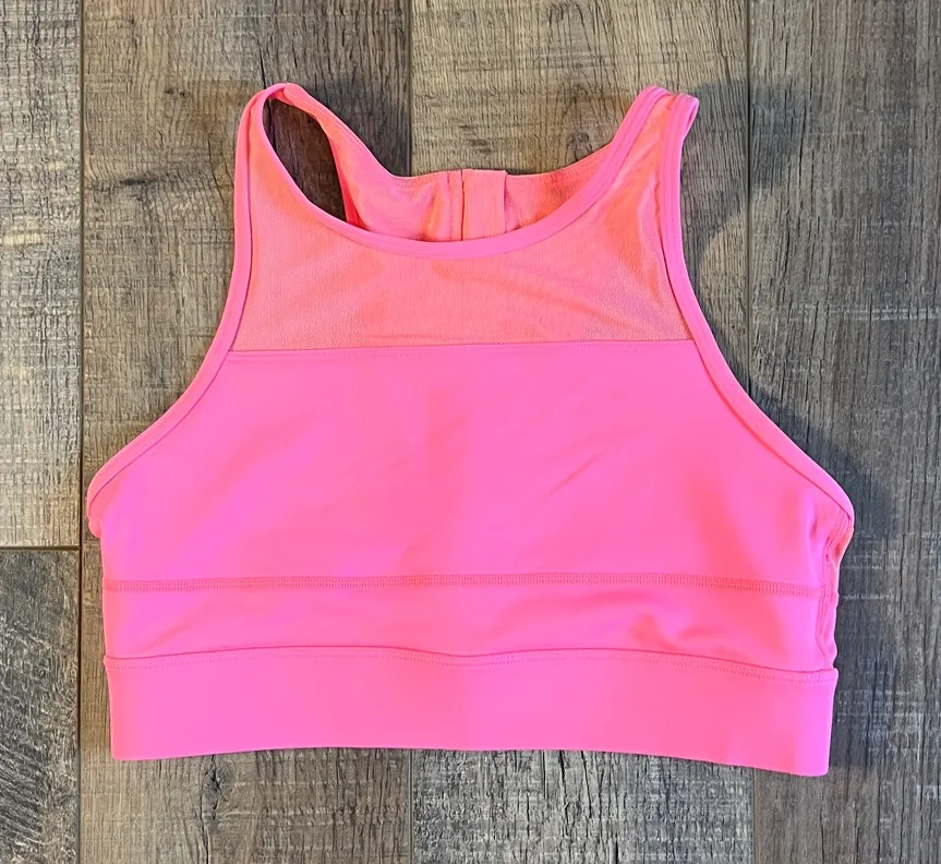 Zyia Active All Star One More Rep Neon Pink Racerback Sports Bra - Size Large. - Image 1
