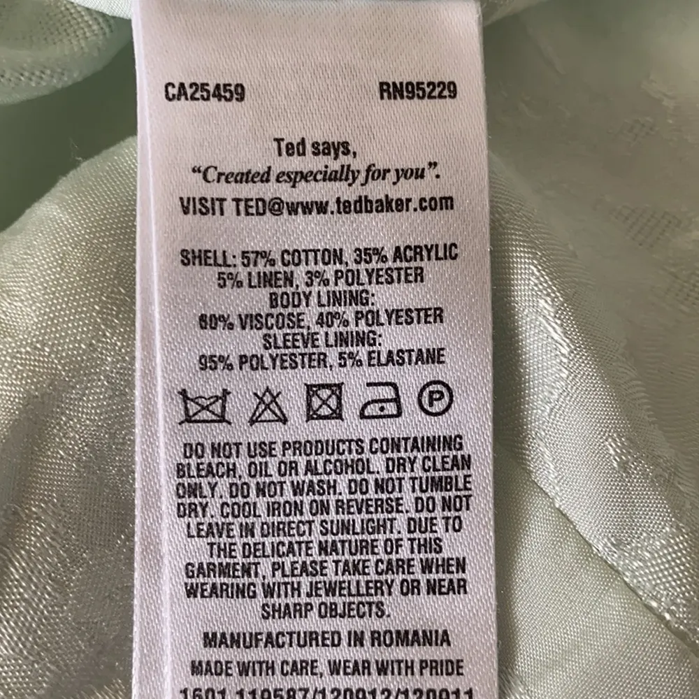 TED BAKER LONDON Mint/Cream/Gold Boucle Jacket Size undefined - Image 11