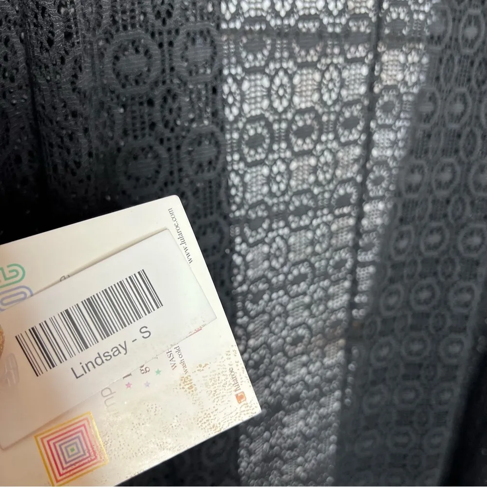 LuLaRoe Lindsay Kimono Black Size S NWT - Image 3