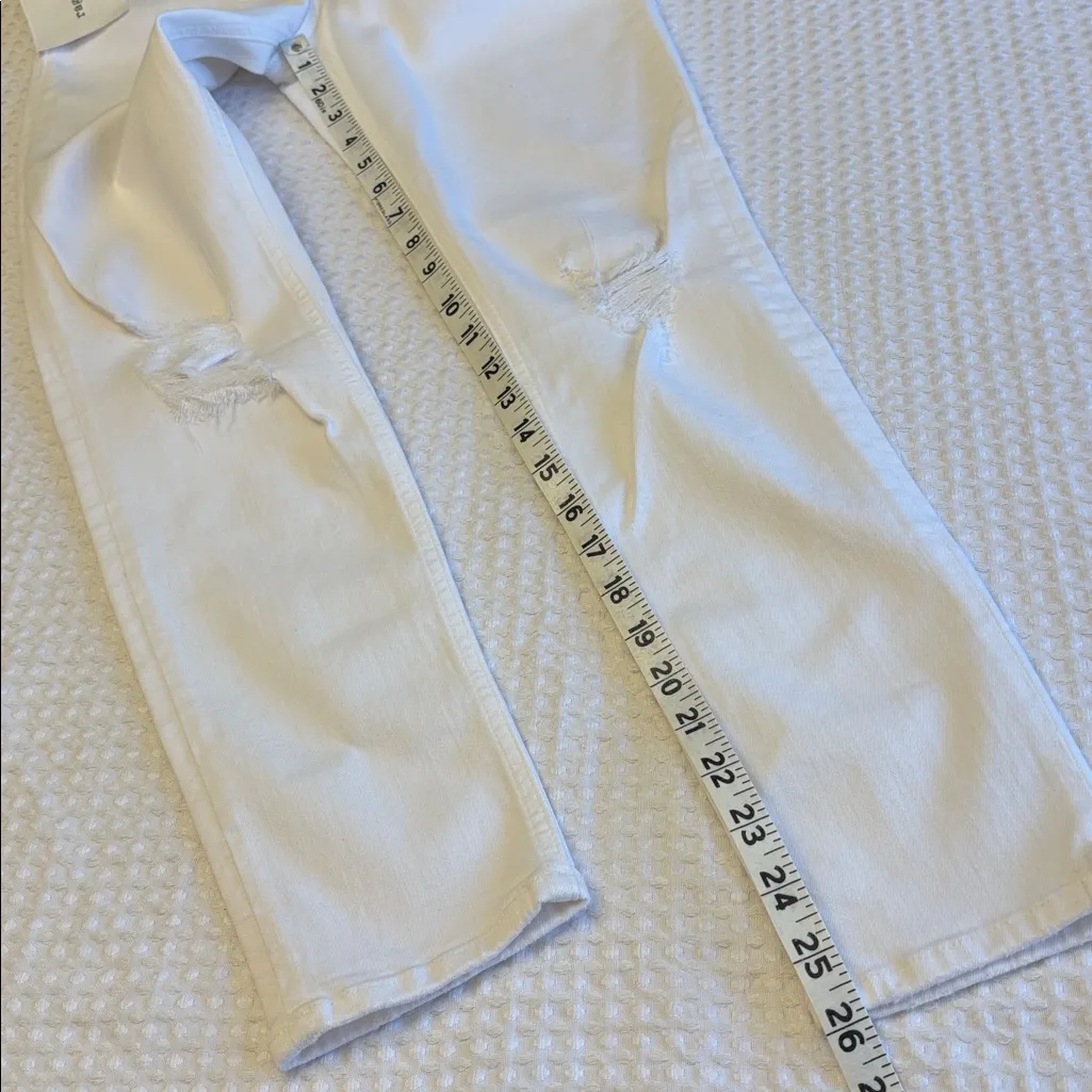 NEW! rag & bone Size 29 Skinny Capri Crop White Denim Jeans Distressed w/Holes - Image 14