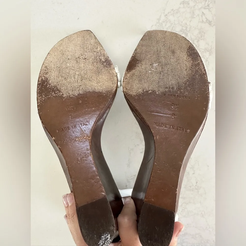 Kate Spade New York Women's Firey White Leather Wedge Sandal Size 8.5 - Image 7