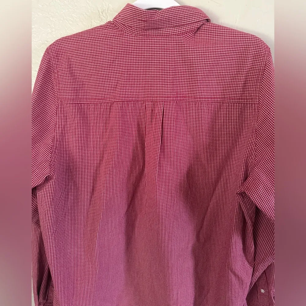 Rockies Plaid Long Sleeve Cotton Button Down Womens Large Shirt Red - Image 11