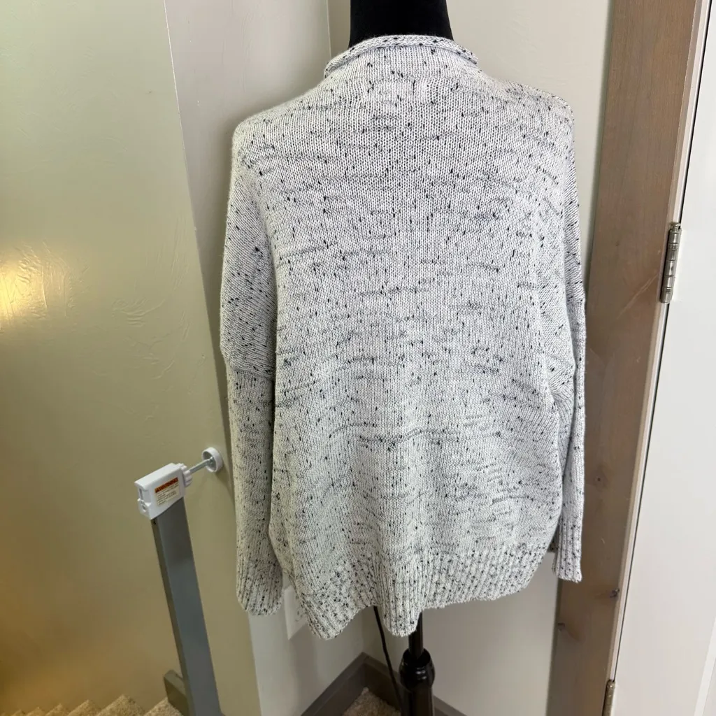 Jack by BB Dakota Grey Speckled Sweater Mock Crewneck Knit Neutral Capsule L - Image 4