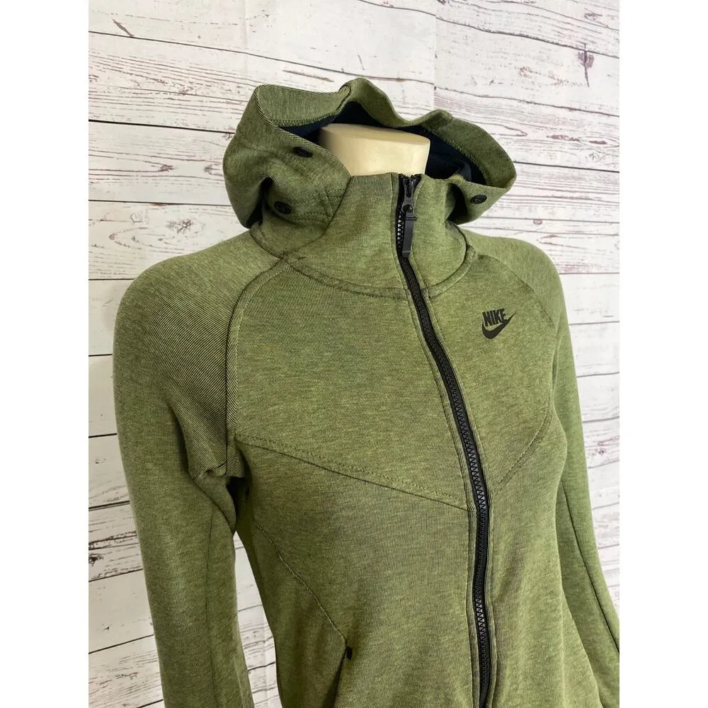 NIKE TECH FLEECE WINDRUNNER Jacket HOODIE GREEN size XS - Image 3