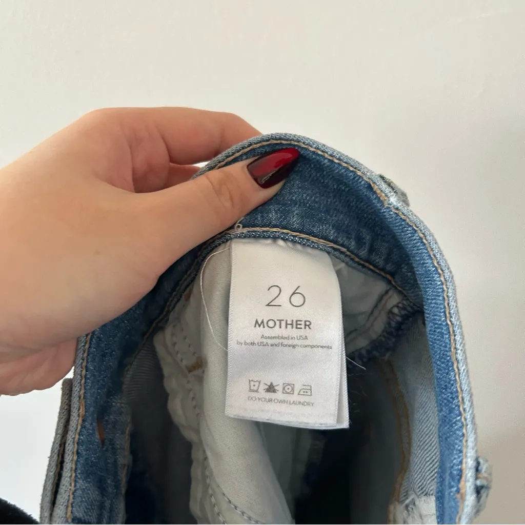 MOTHER Denim The Hustler Distressed Raw Hem Ankle Jeans Thrilling Shots Size 26 Blue - Image 7