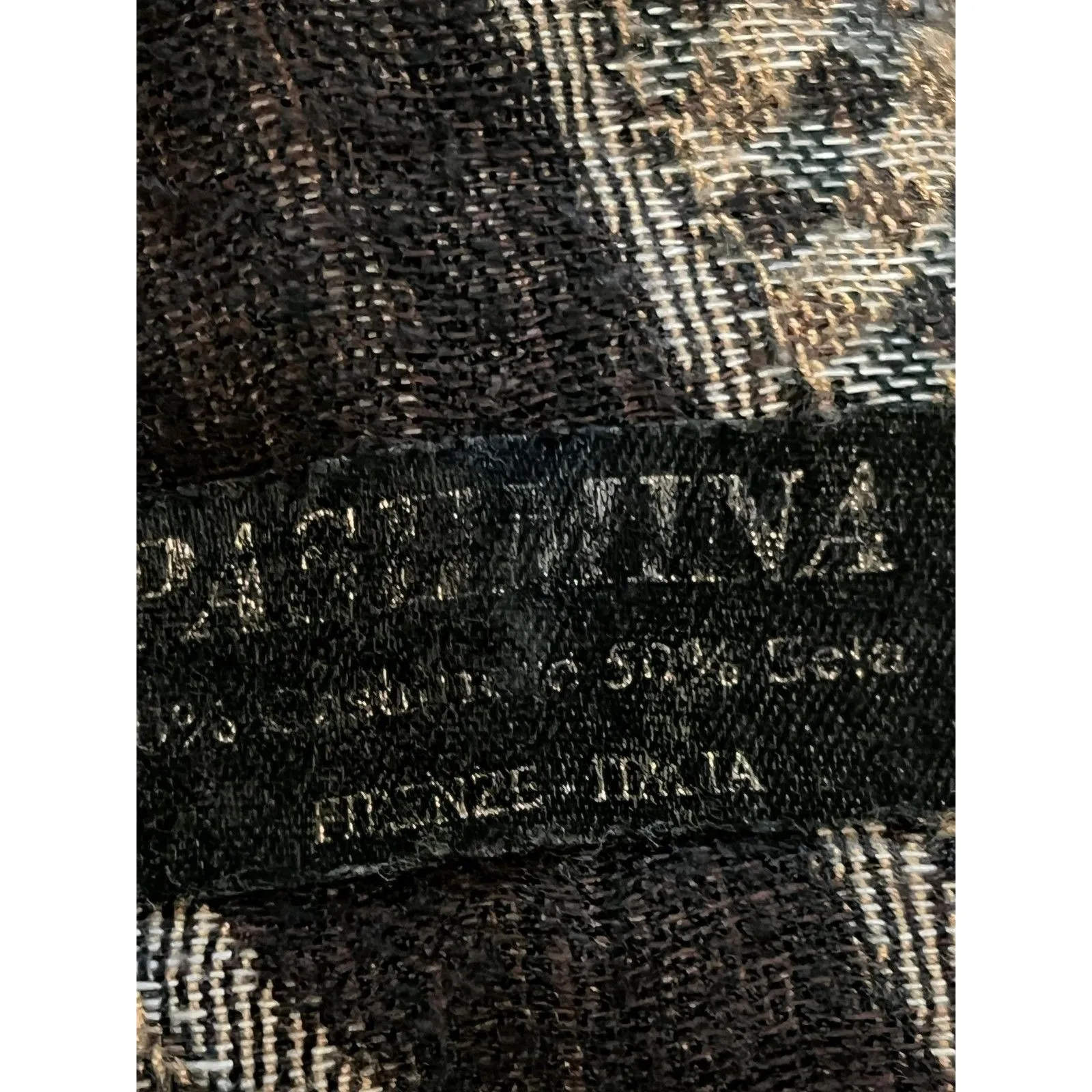 Pashmina Scarf Womens Gold Gray Paisley Cashmere Silk Wrap Shawl Made Italy - Image 8