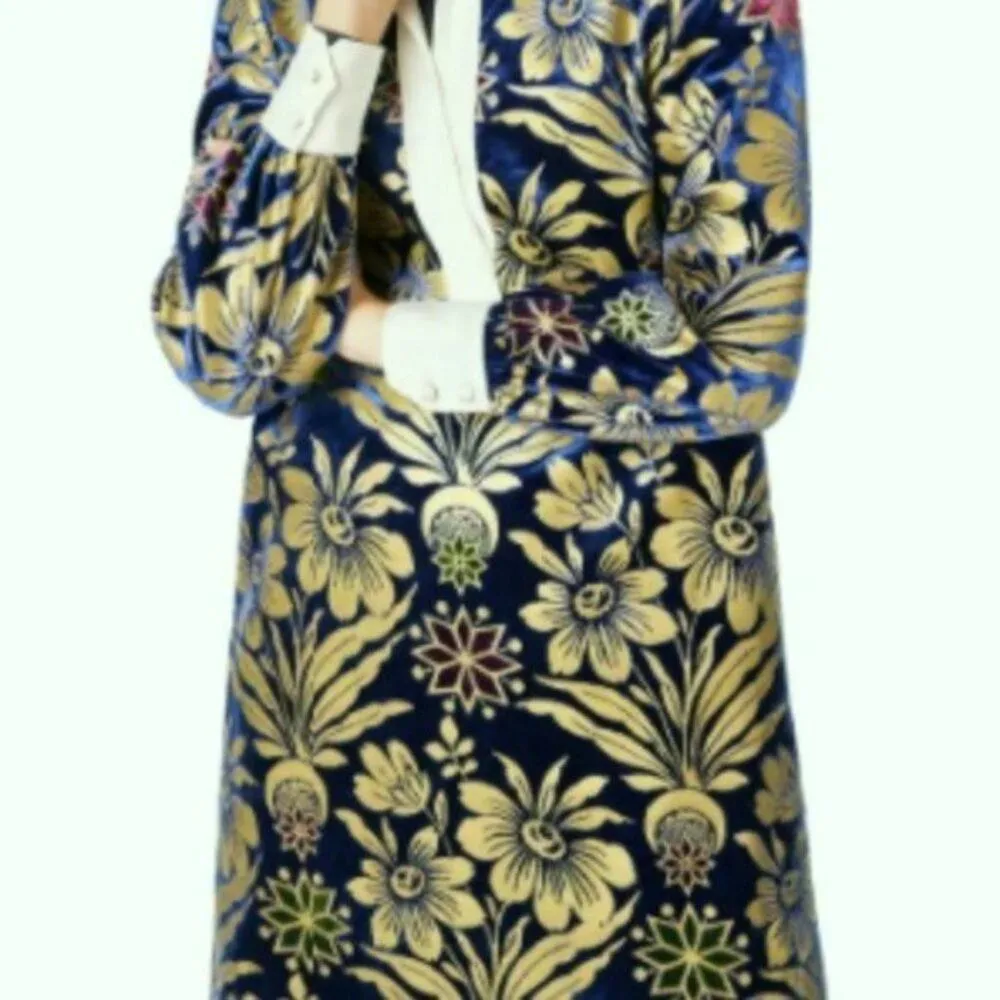 Tory Burch Thelma Floral Print Shift Dress Blue Dahlia size 6 - Image 9