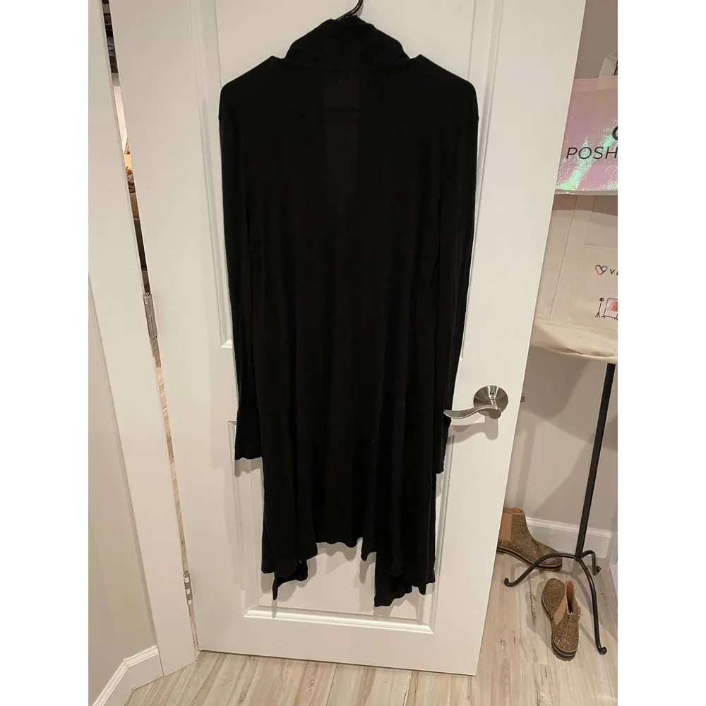 Three dots long black cardigan size medium - Image 4