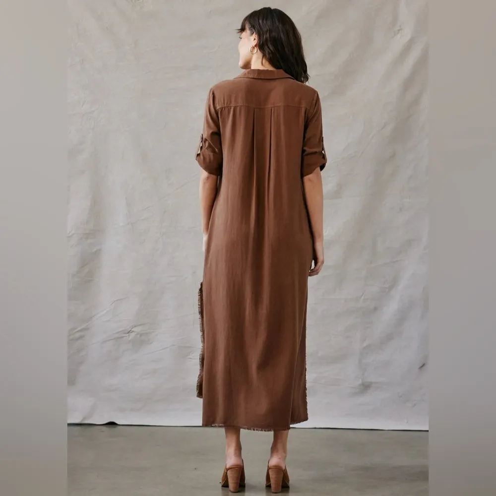 Bella Dahl Maxi Shirt Dress – Golden Topaz, Size XS, NWT with Minor Flaws - Image 3