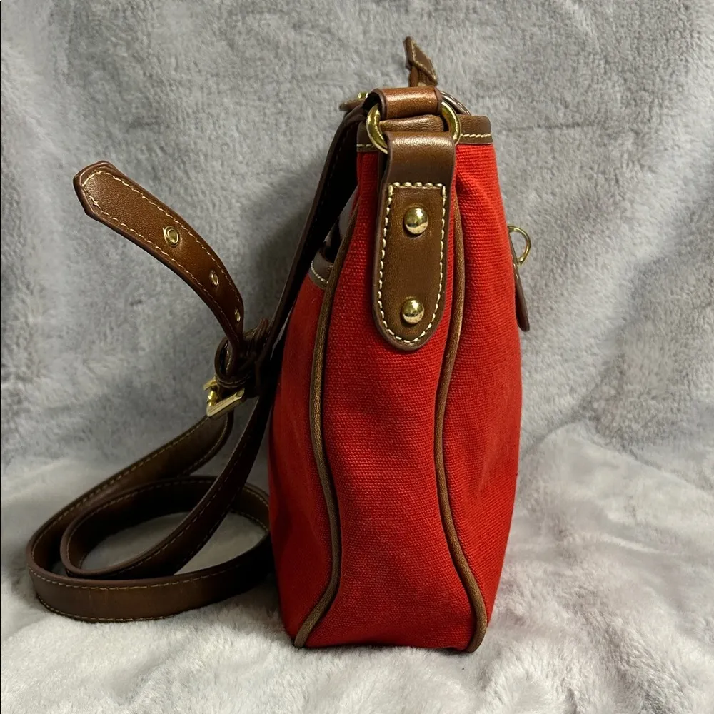 CHAPS Burgundy and Brown Women's Crossbody Bag - Image 5