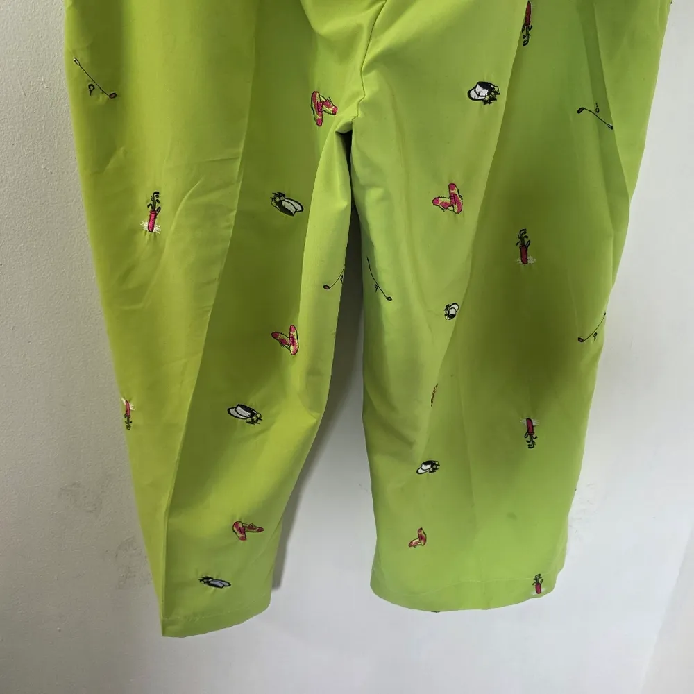 Sag Harbor Sport On The Green Embroidered Gold Design Capri Pants Size 20W - Image 8