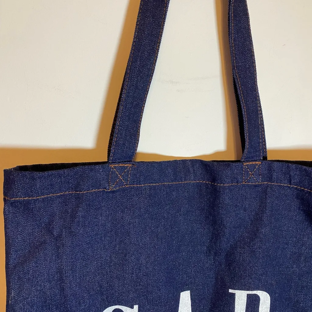 GAP Blue Dark-Wash Denim Tote Bag EUC - Image 3