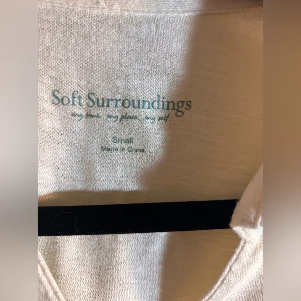 Soft Surroundings Cream Button Down Shirt with Notched Collar - Image 2