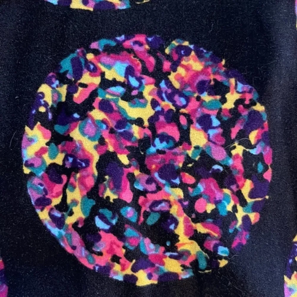 LuLaRoe Black Multicolor Buttery Leggings One Sizr GUC #0400 - Image 2