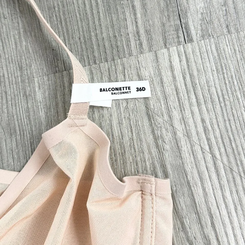 Aerie Smoothez Mesh Balconette Unlined Tan Bra NWT 32B / 34B - Image 3