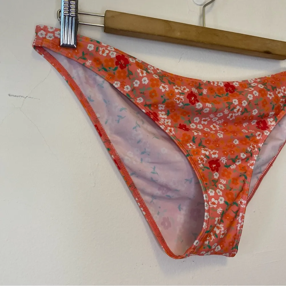 SUMMERSALT Orchid Ditsy Floral Print Bikini Bottom in Orange Sz 6 Small - Image 4