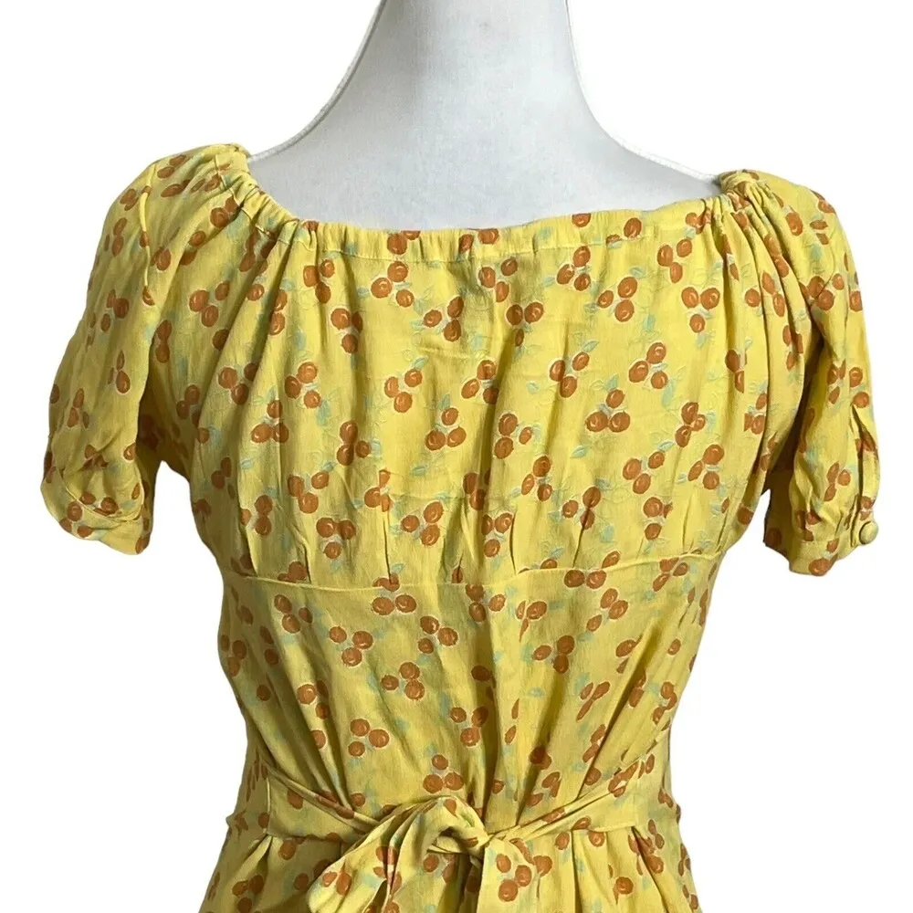 With Jean Loretta Dress Mini A Line Berry Cherry Yellow Womens Size XS - Image 7