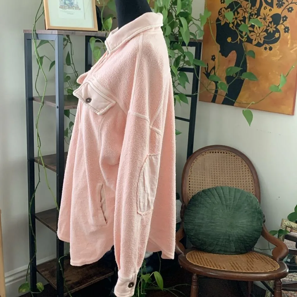 Free People Ruby Sweetheart Sunrise Fleece Button Up Shacket - Image 2