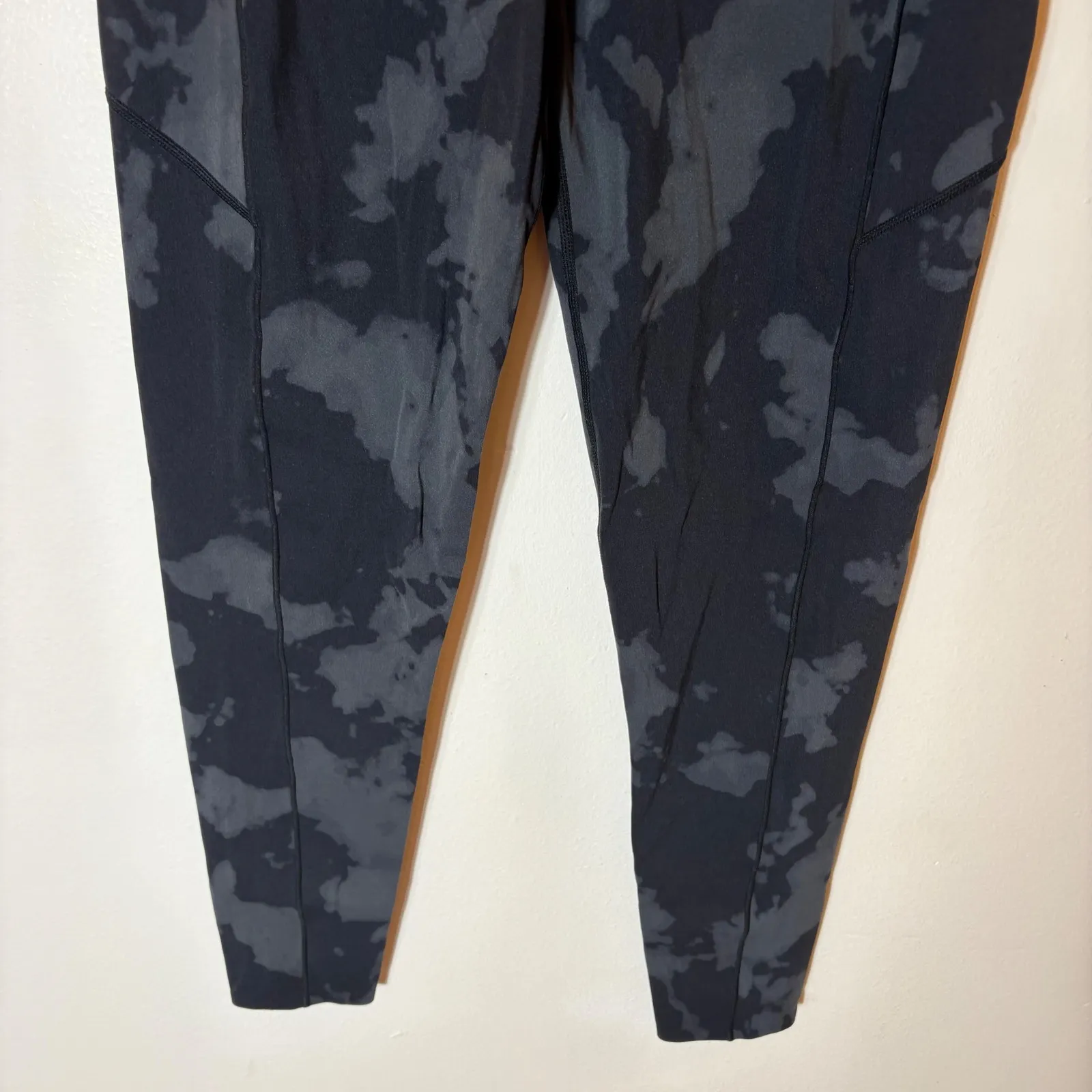 Sweaty Betty Power Full Length Leggings Black Grey Tie Dye Pockets US 10 - Image 3