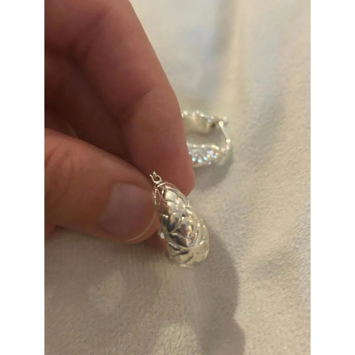 Earrings 925 sterling silver hoops b4 lot - Image 2