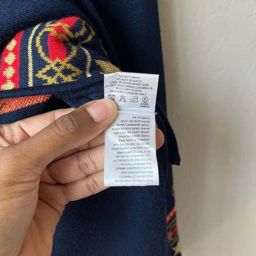 Camilla Jacquard Bamboo Knit Relaxed Tunic Sweater in Costume Party Size XS - Image 9