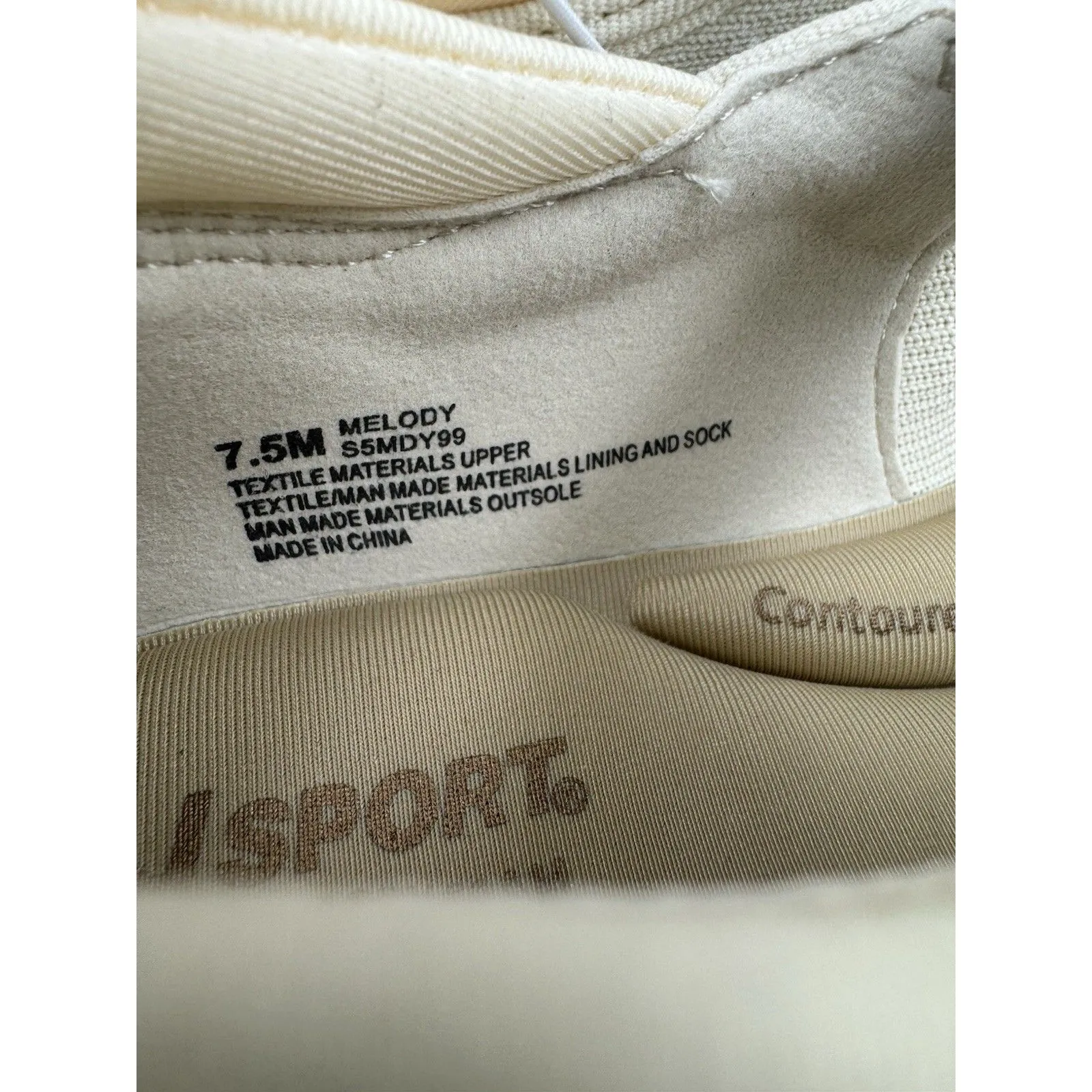 Jsport Womens Shoes Cream Mary Jane Memory Foam Contoured Arch Lightweight 7.5 - Image 9