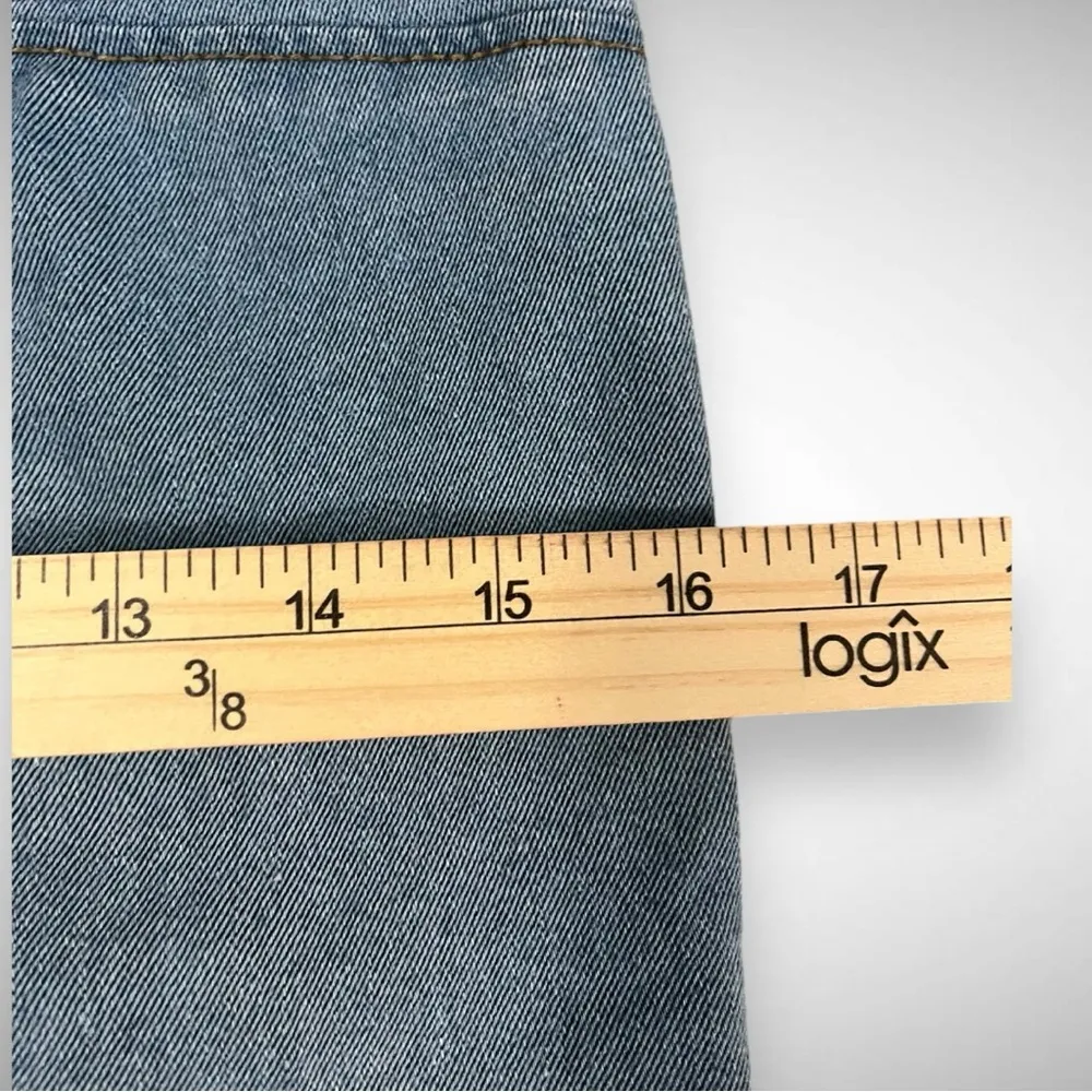 MARILYN MONROE Light Wash Zip Front Denim Pencil Skirt Small | EUC - Image 7