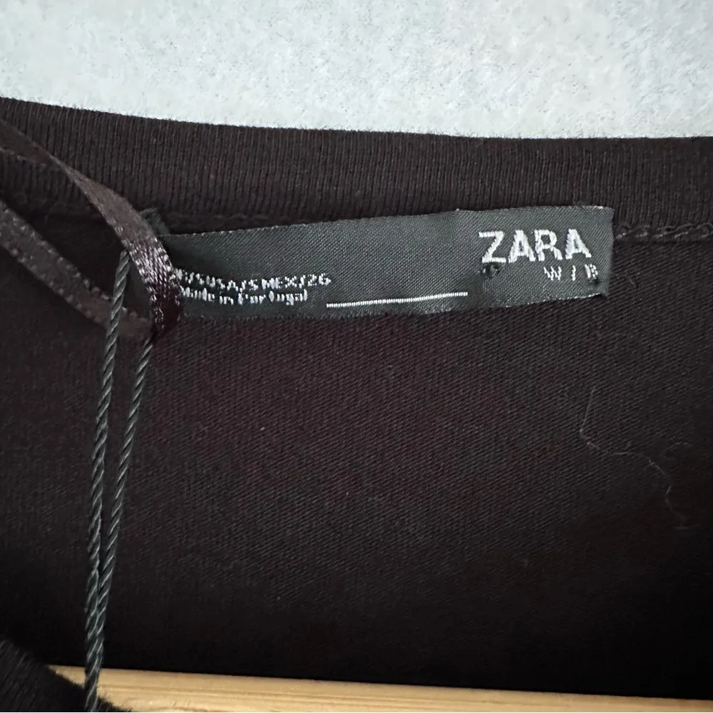 NWT Zara Women’s T-shirts Floral Sequins Black Sleeveless Size S - Image 3