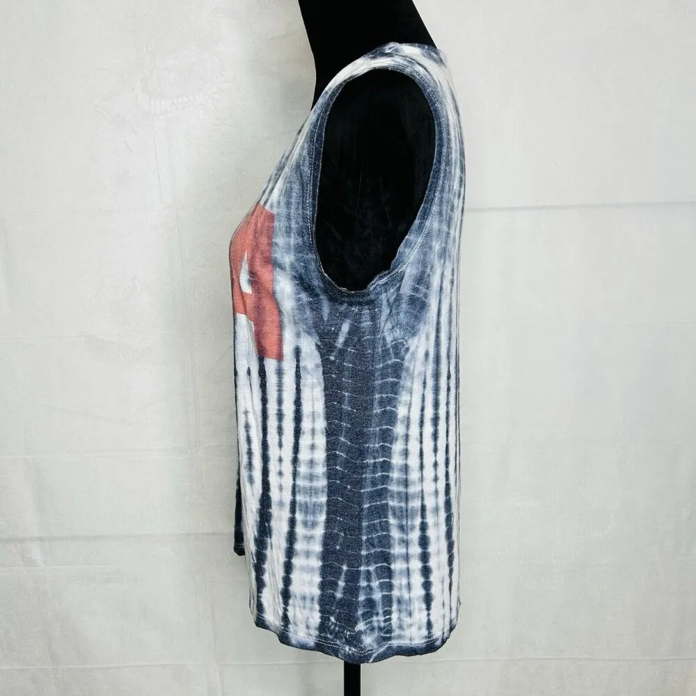 Zoe + Liv Womens Shirt Size XL Sleeveless USA tie Dye Casual Knit Top - Image 5