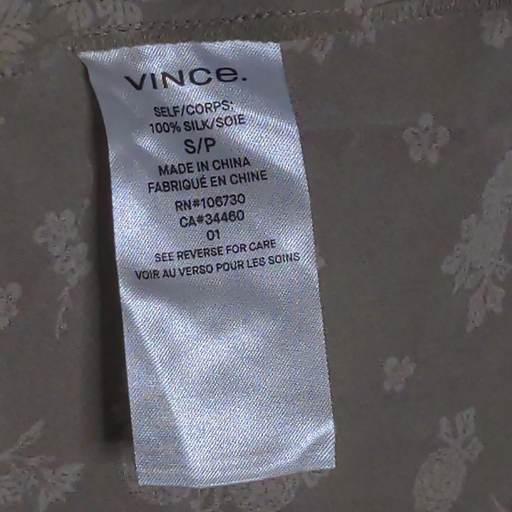 Vince Floral Camisole Frayed V-neck Spaghetti Straps Silk S New - Image 9