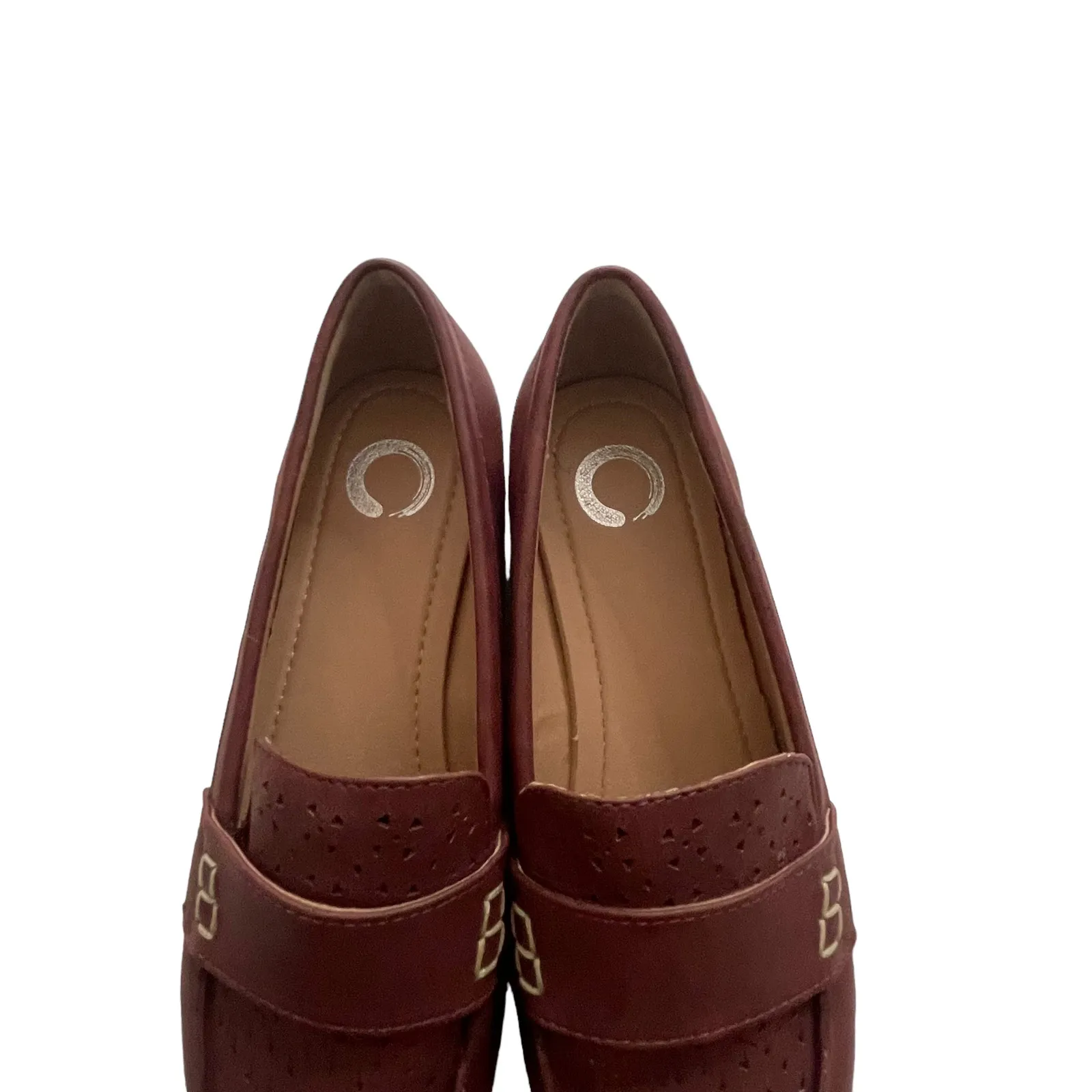 Journee Collection Women's Size 7‎ Red Faux Leather Slip On Loafer Flat Shoes - Image 3