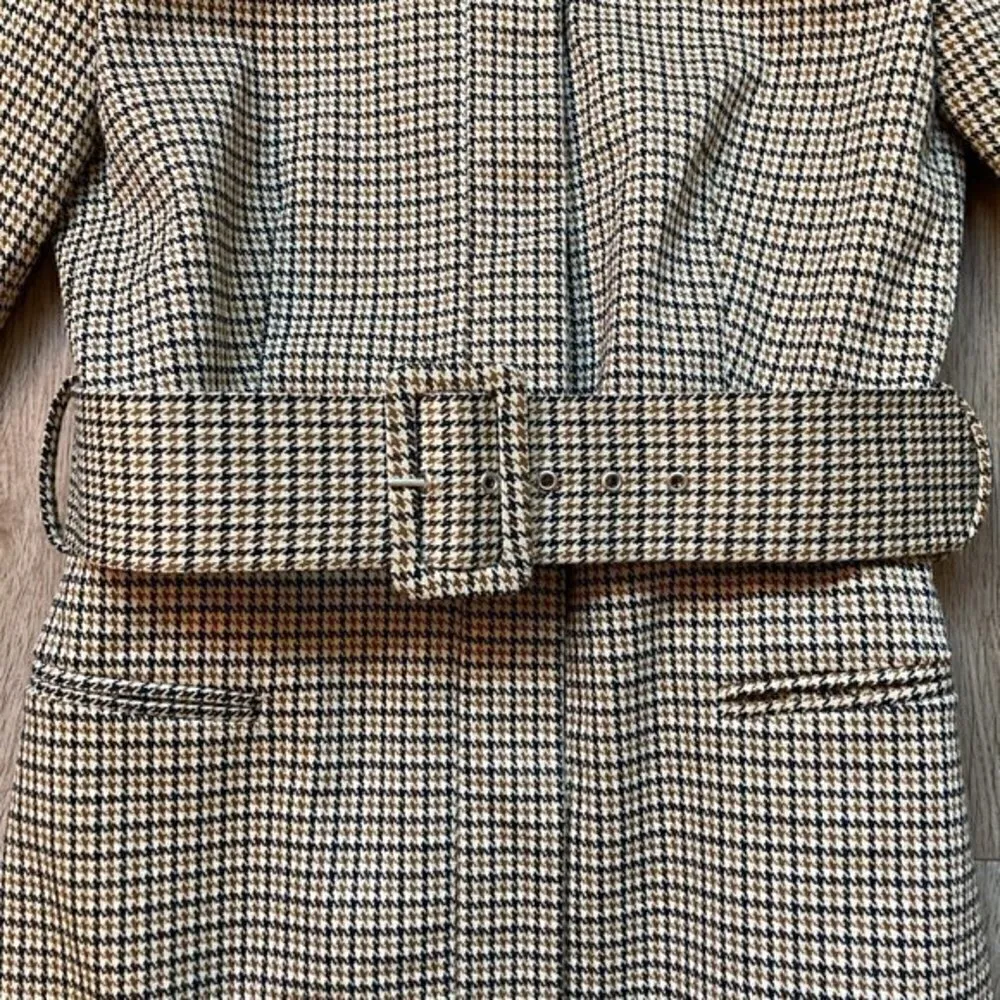 Zara Belted Houndstooth Frock Blazer Coat Size S NWOT - Image 3