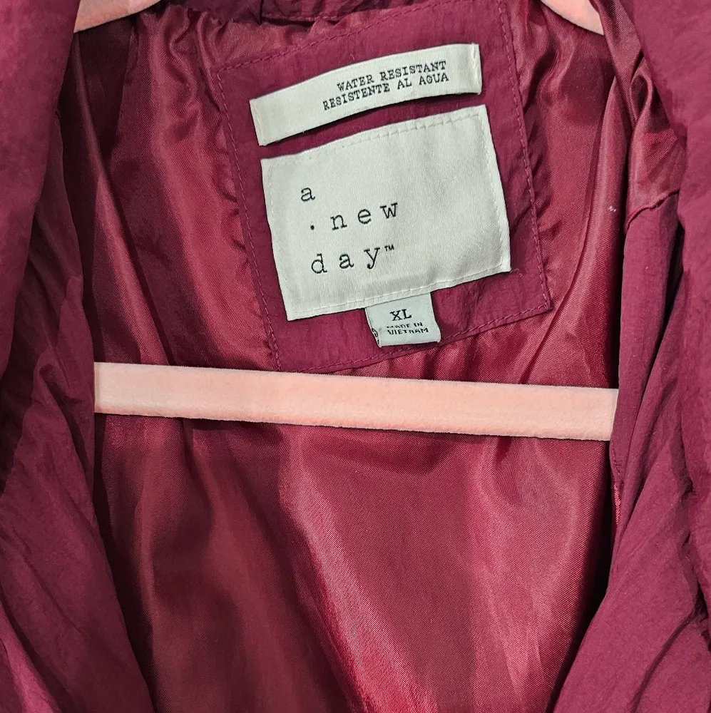 A New Day XL Women's Water-Resistant Dark Red Trench Coat NWOT - Image 3