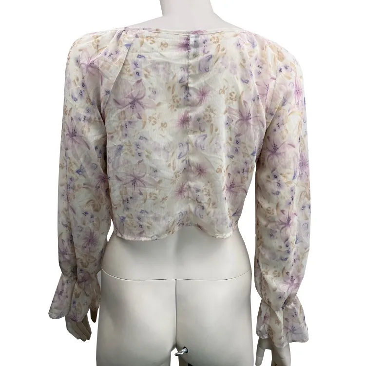 DAZY Floral Tie‎ Open Cover Up Pink Size M - Image 4