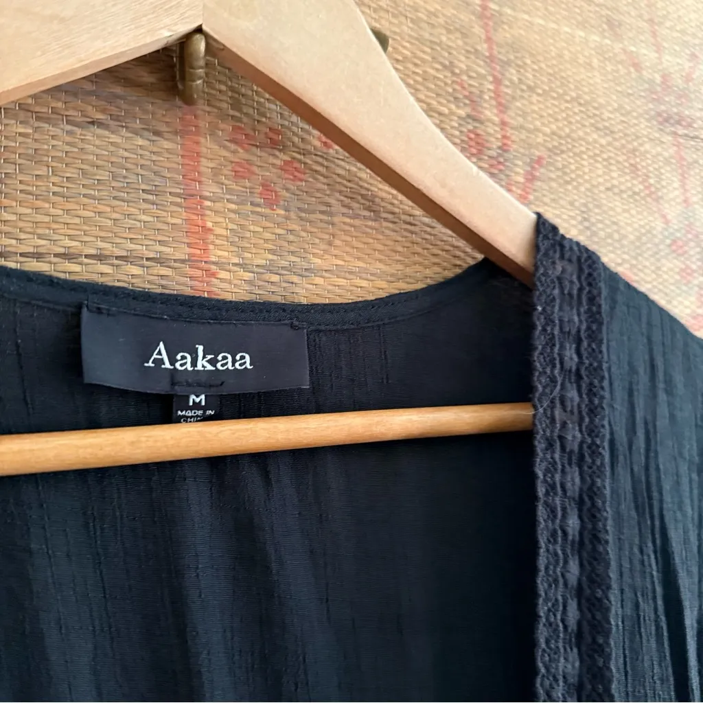 Aakaa Black Kimono Sleeve Duster - Image 7
