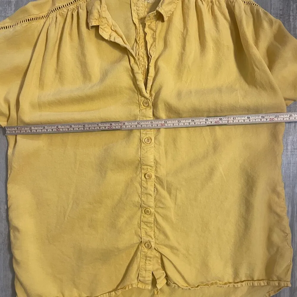 Anthropologie Cloth & Stone Landry Buttondown gold Blouse Shirt Sz Small - Image 6