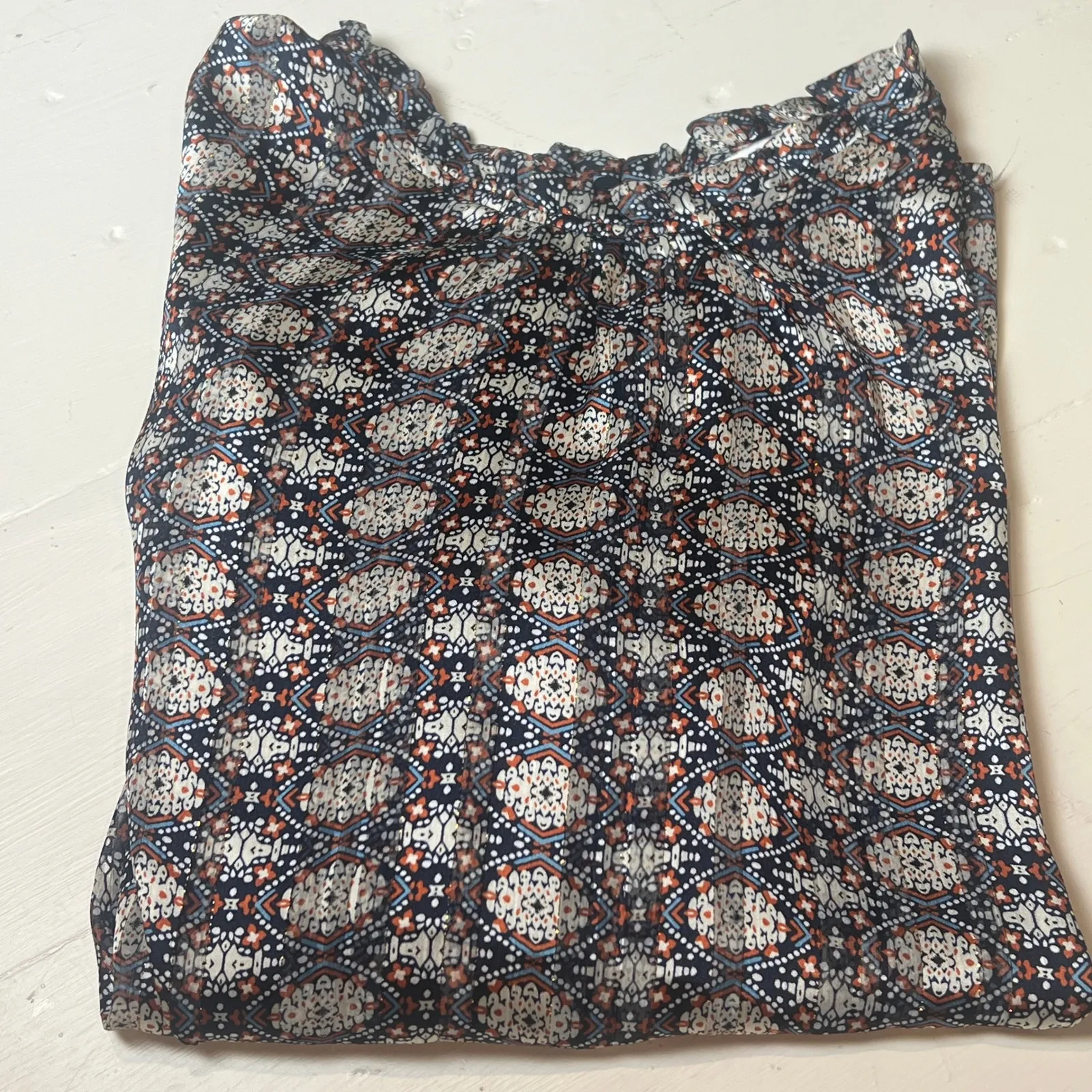 Maison d'Amélie Women's L Multicolor Blouse 100% Polyester Chiccore Boho Blue Size L - Image 4