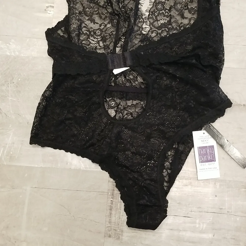 💕HANKY PANKY💕 After Midnight Wink Plaything Bodysuit ~ Black Large L NWT - Image 13