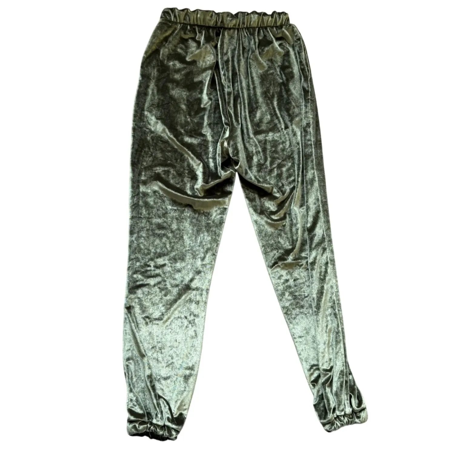 Lovers + Friends Takara Jogger Sz XS‎ Olive Green Velvet Athleisure Sporty - Image 7