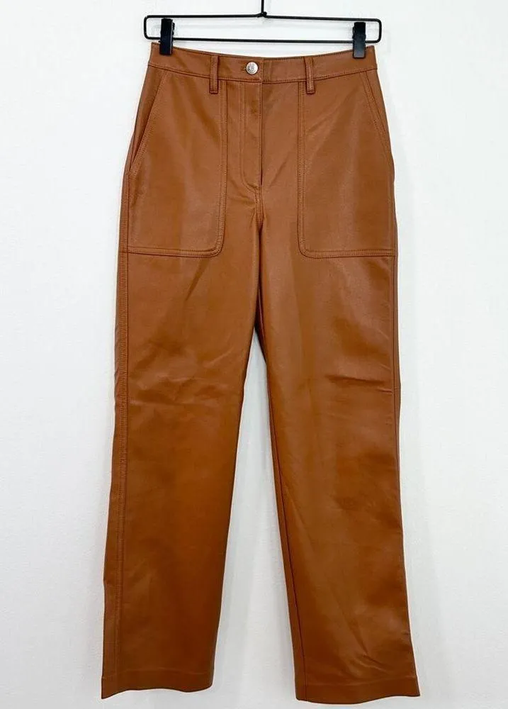 Aritzia Wilfred Free Lucy Pant Camel Vegan Leather Size 2 Neutral Capsule - Image 2