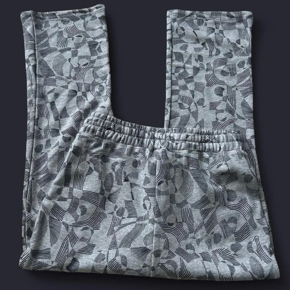 Anthropologie Daily Practice Pants | XS | Heather Gray Black Design | Wide Leg - Image 4