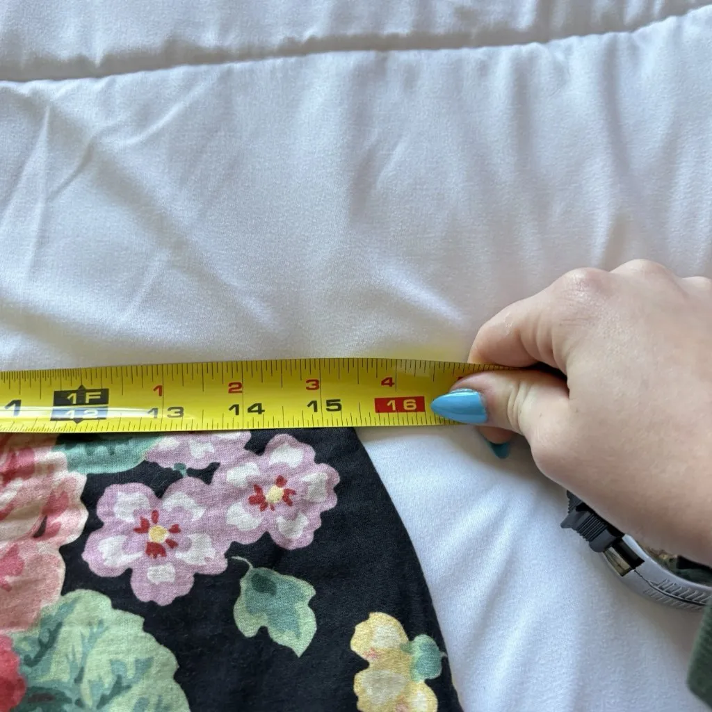 Vintage 90s Y2K Womens 10 Floral Skirt Beaded Coquette Dainty Romantic Fairy 80s Black - Image 4